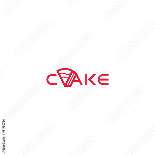 Cake in text, logotype design.