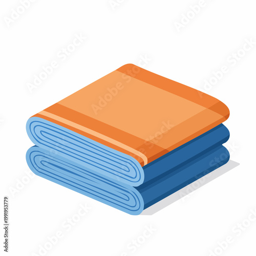 熱中症対策に使える冷感タオルのフラットイラスト