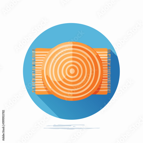 熱中症対策に使える冷感タオルのフラットイラスト