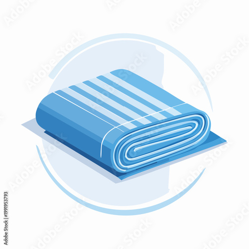 熱中症対策に使える冷感タオルのフラットイラスト