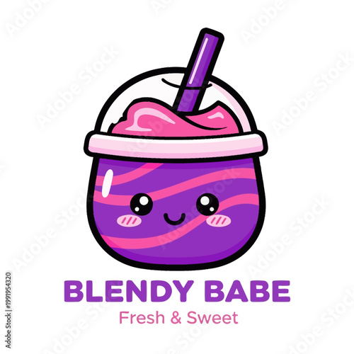 Purple Cartoon Dessert Drink Cup.