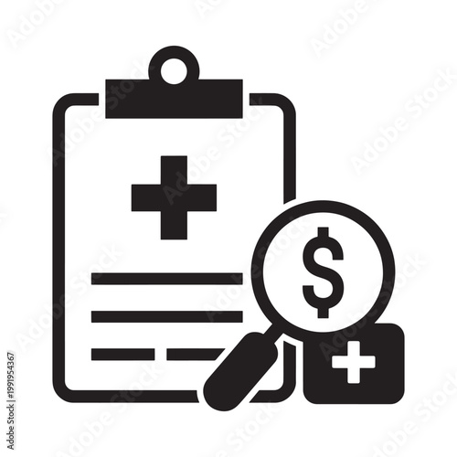 Medical expenses concept a clipboard dollar sign and pills shown
