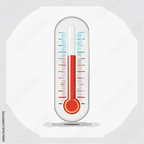 高温を示す温度計のフラットイラスト（猛暑・熱中症警戒アラート）