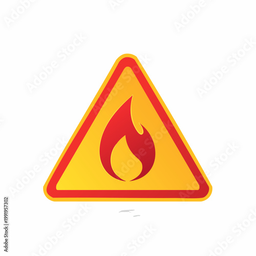 高温注意の警告標識のフラットイラスト（熱中症警戒アラート）