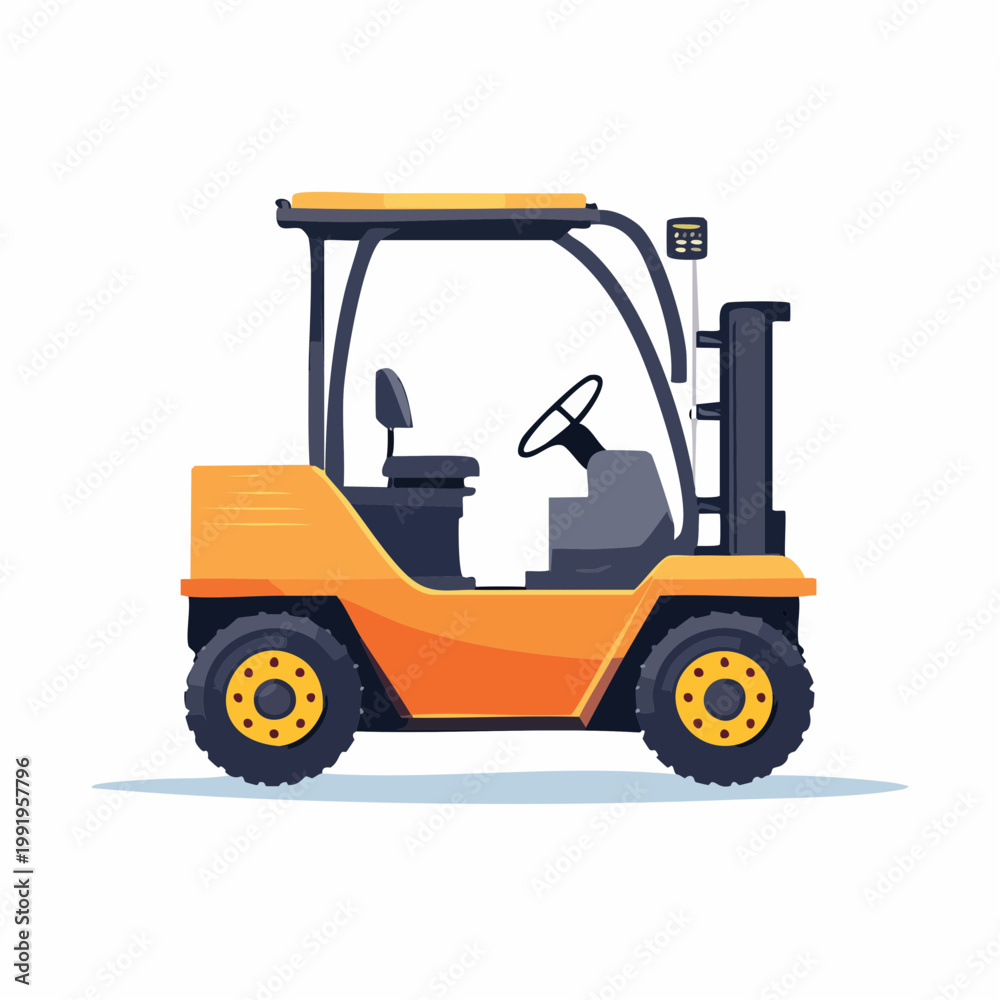 Naklejka premium 無人搬送車（AGV）のフラットイラスト（物流DX）