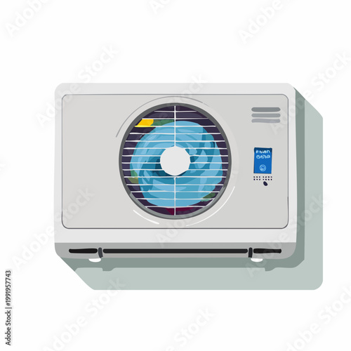 エアコンのフラットイラスト（冷房・熱中症対策）