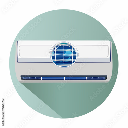 エアコンのフラットイラスト（冷房・熱中症対策）