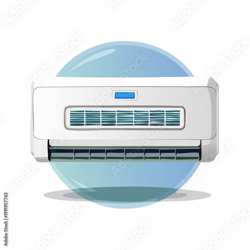 エアコンのフラットイラスト（冷房・熱中症対策）