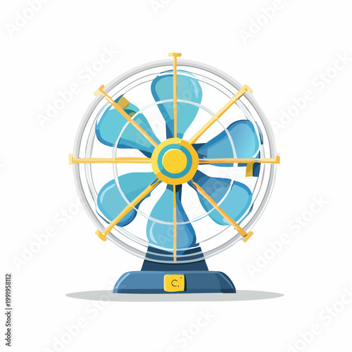 扇風機のフラットイラスト（冷房・熱中症対策）