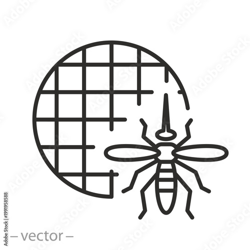 mosquito net icon vector in outline style