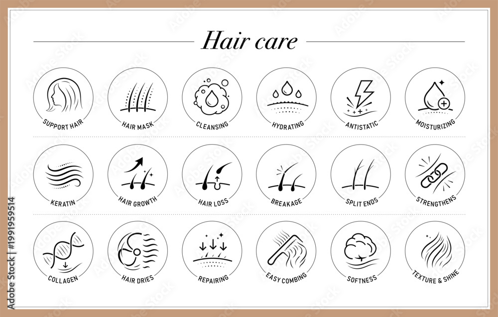 Ταπετσαρία Hair health set icons