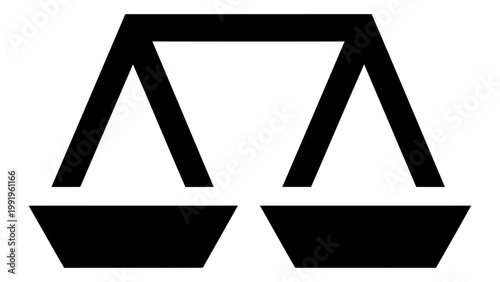 Scales of justice icon, symbol of law and balance, flat vector illustration isolated on white background