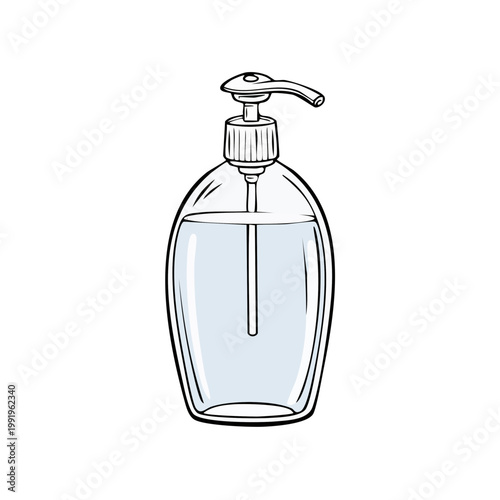 Hand sanitizer dispenser with clear liquid and pump mechanism