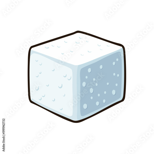 Illustrative Cubes of White Granulated Sugar with Textured Surface Detail