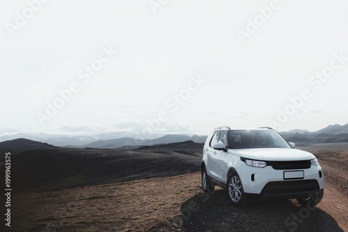 Фотография White SUV car background