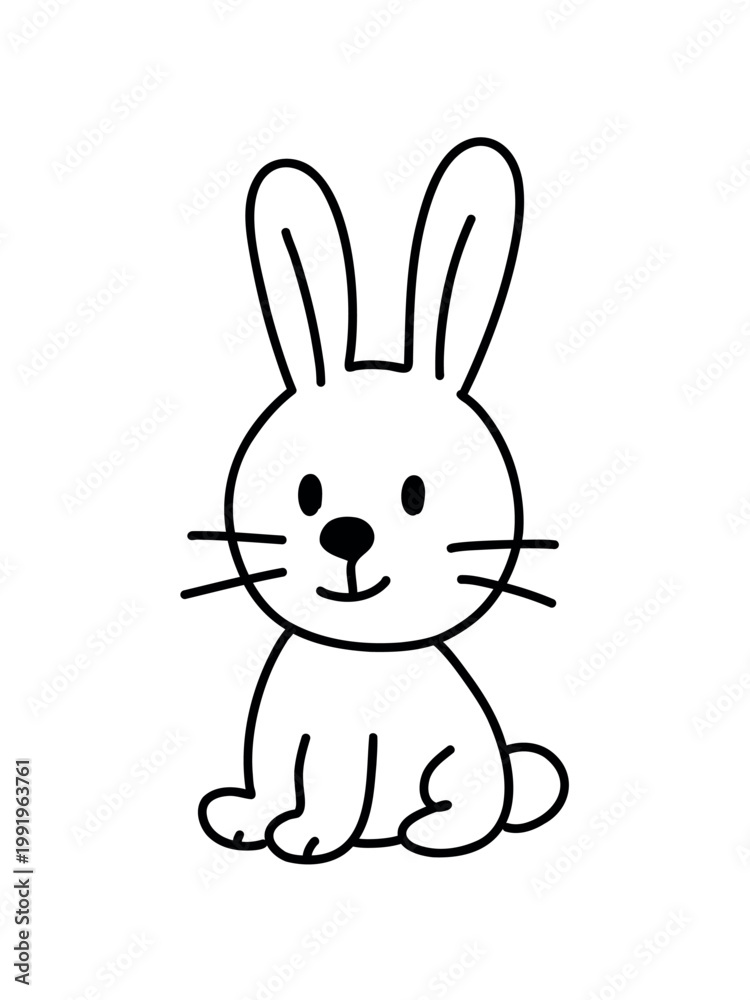 Fototapeta premium cartoon doodle bunny with playful character and simple style