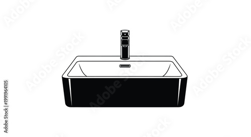 Modern bathroom sink design with a sleek minimalist aesthetic