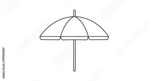 Simple line drawing of a closed parasol or beach umbrella