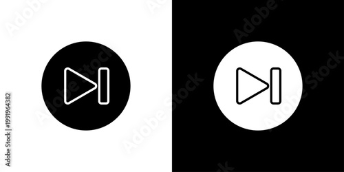 Skip Icon Sheet Black And White