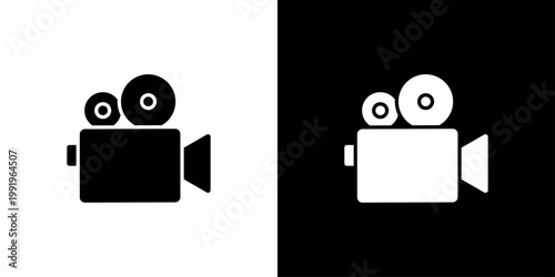 Video Camera Icon Sheet Black And White