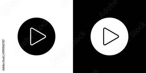Play Button Icon Sheet Black And White