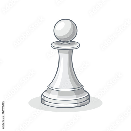 Classic white chess pawn illustration symbolizing strategy and a new beginning in games