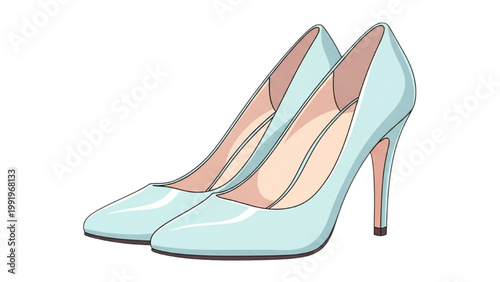 A pair of high-heeled shoes on transparent background PNG
