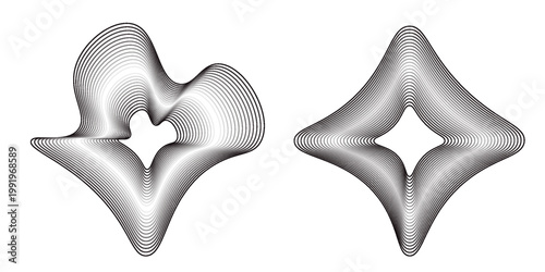 Tree ring wood circle set. Hand drawn tree ring pattern, line ripple circle wood texture. Wood organic slice line design. Vector illustration.