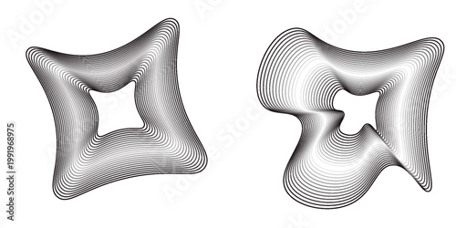 Tree ring wood circle set. Hand drawn tree ring pattern, line ripple circle wood texture. Wood organic slice line design. Vector illustration.