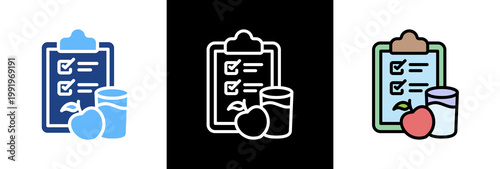 Diet Plan triple icon