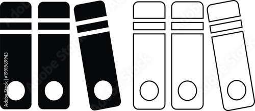 Books icons set collection group library literature education reading textbook notebook manual guide publication archive knowledge study learning open closed book flat line vector