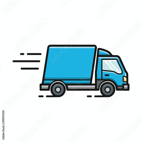 Fast Delivery Truck in Motion for Efficient Logistics and Shipping Services