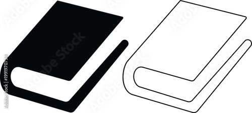 Books icons set collection group library literature education reading textbook notebook manual guide publication archive knowledge study learning open closed book flat line vector