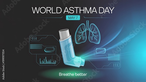 A conceptual digital illustration highlighting the global awareness campaign for world asthma day