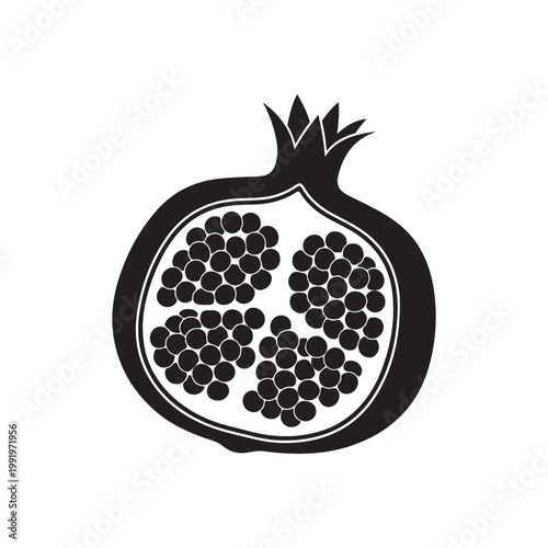 Pomegranate silhouette icon vector flat design