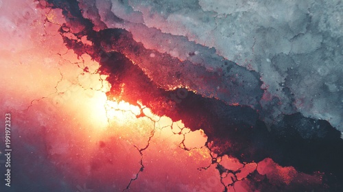 Moody grunge animation with charcoal gray, rust red and muted gold tones, cracked textures slowly evolving in atmospheric abstract motion, expressing decay, tension and deep dramatic emotion