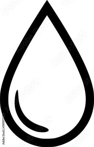 Weather and meteorology symbol for moisture drop climate control and air humidity measurement featuring a simple black line art water droplet pictogram – Black Vector Illustration
