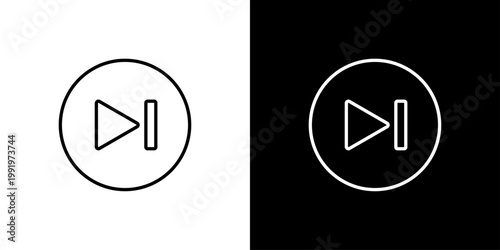 Skip Icon Sheet Black And White