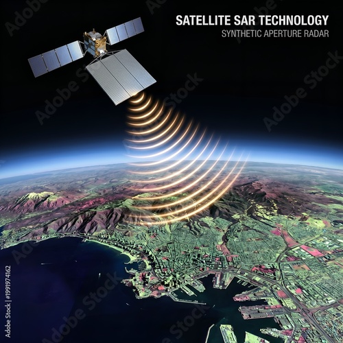 Satellite SAR Technology, AI Generated