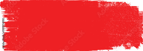 Grunge Paint stripe . Vector brush Stroke . Distressed banner . Red isolated paintbrush collection . Modern Textured shape . Dry border in red

