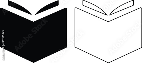 Books icons set collection group library literature education reading textbook notebook manual guide publication archive knowledge study learning open closed book flat line vector