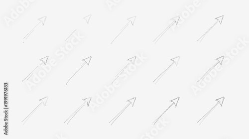 Minimalist upward arrow icons for business growth visualization and financial progress tracking in corporate presentations