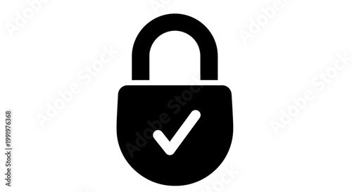 A secure padlock icon with a checkmark symbolizing safety and protection