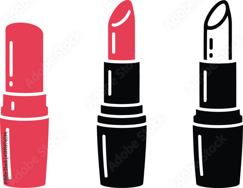 Three lipsticks in different states of use