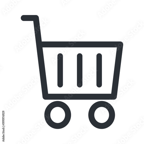買い物カートを表すアウトラインのシンプルなアイコン素材