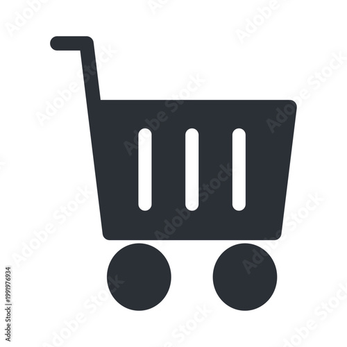 ショッピングカートを表すモノクロのシンプルなアイコン素材