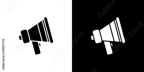 Megaphone Icon Sheet Black And White