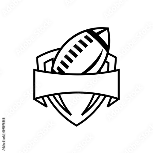 American Football Shield Banner Logo Icon