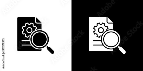 Job search Icon Sheet Black And White