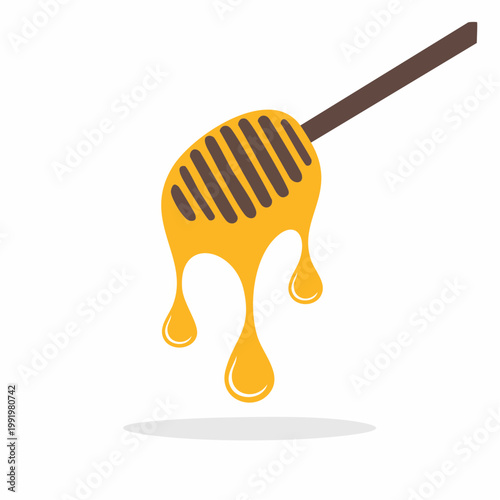 Honey dipper with dripping honey